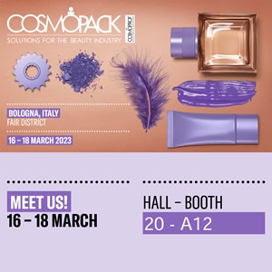 Come and visit us at the fair Cosmopack hall 20 booth A12