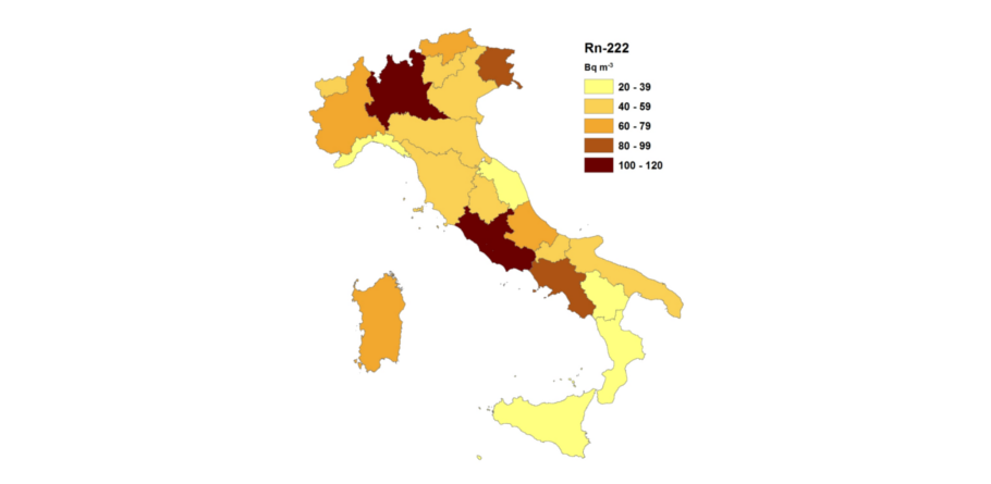 Regioni diffusione radon